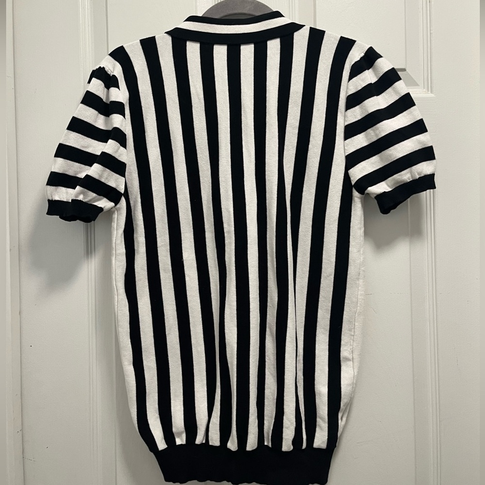 Collectif Lailie Striped 60's Cardigan Black White Buttons - 2X - EUC - Picture 8 of 12